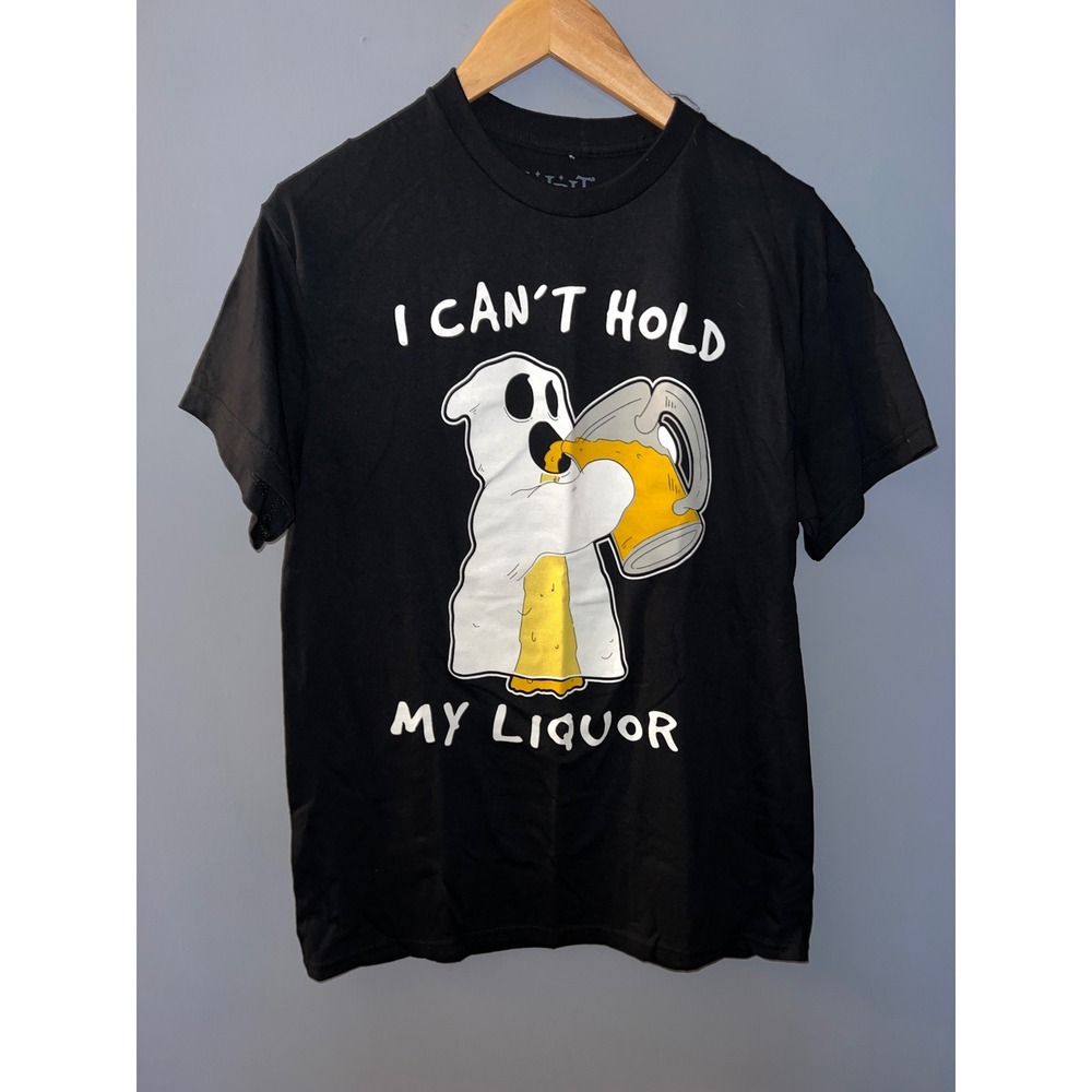 Spirit Halloween I Cant Hold My Liquor Ghost Beer Graphic Tee Black Mens Medium